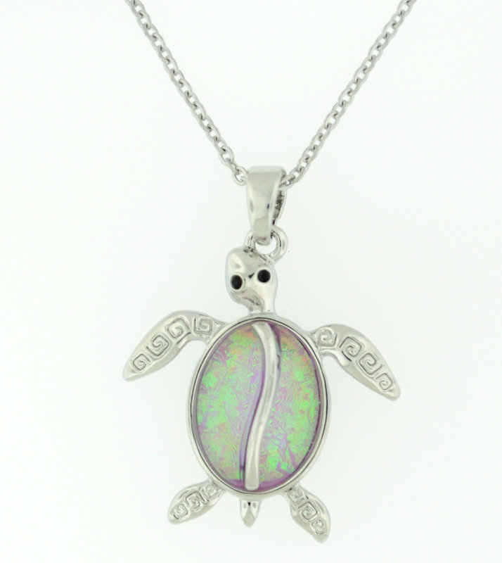 Pink Sea turltle necklace