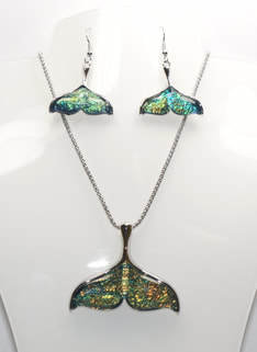 Mermaid Tail Necklace and Earrings Set STN-A63-1