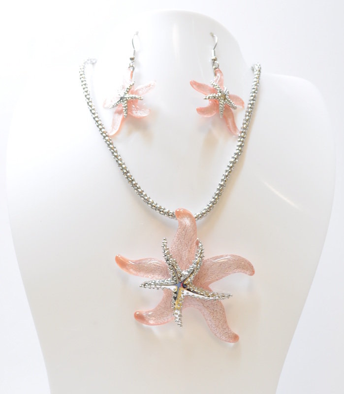 Wish on a Starfish Necklace and Earrings Set STN-113