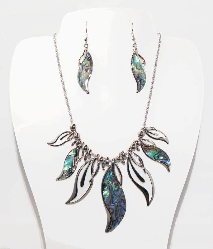 Abalone Waterfall Necklace Set