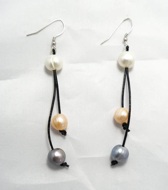 Brown Leather with Multi Pearls