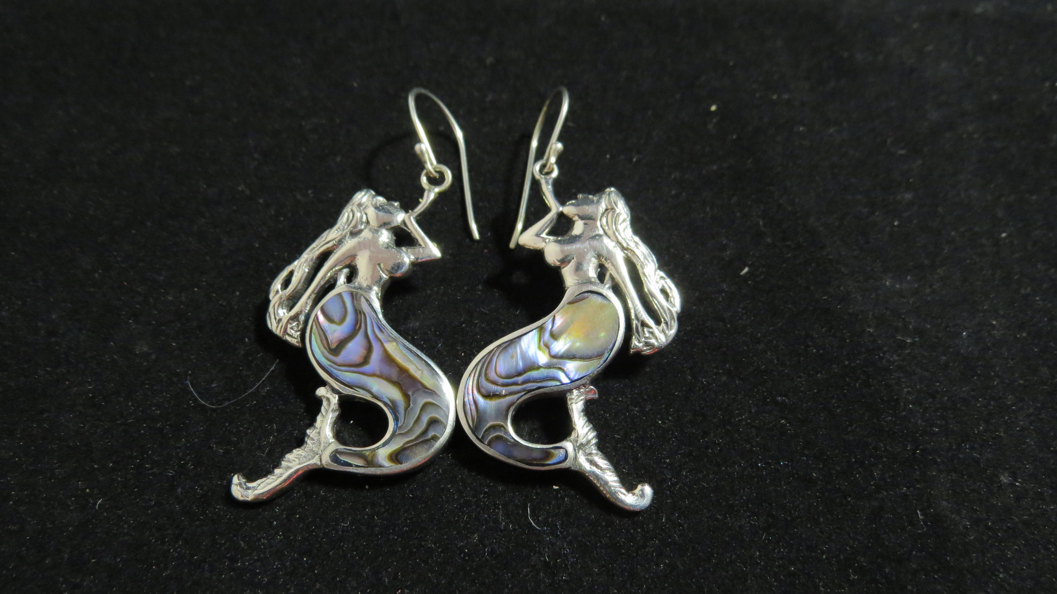 Abalone Sterling Silver Mermaid Earrings AER-MER-Abalone