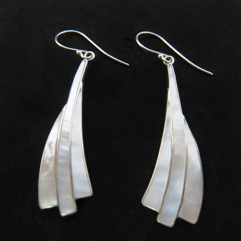 Mother of Pearl Inlay Earrings AER-4595 MOP
