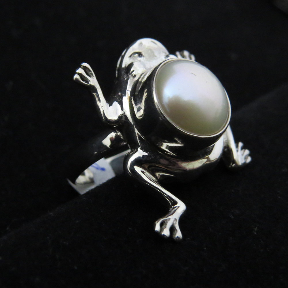 Sterling Silver Frog with Mabe Pearl R-ACC-2542 MP
