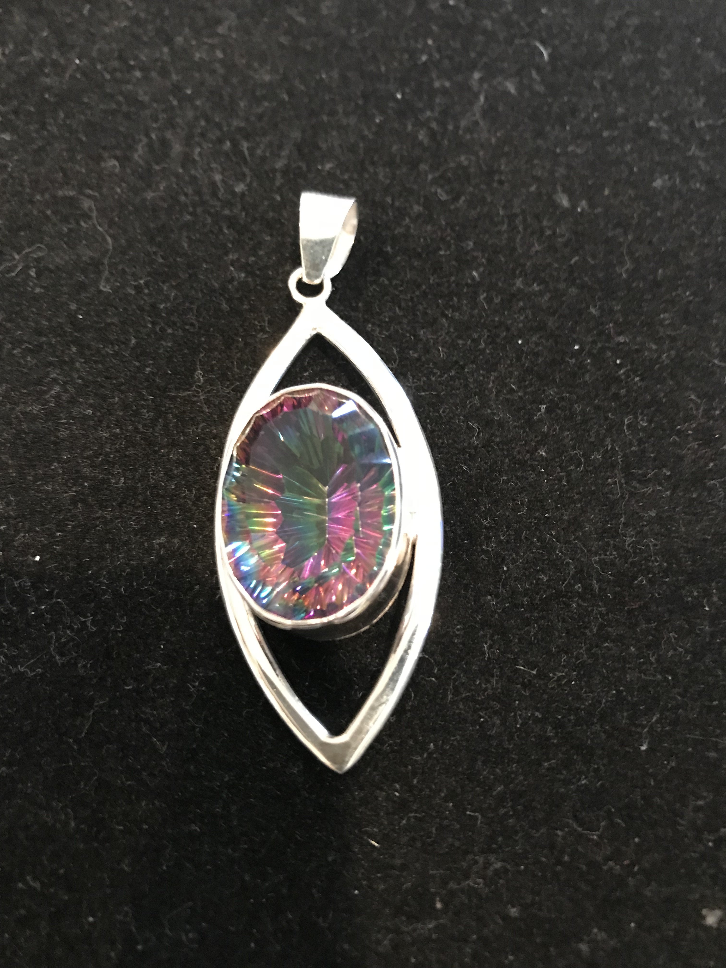 Sterling Silver Elegant Mystic Topaz Pendant APD-4947