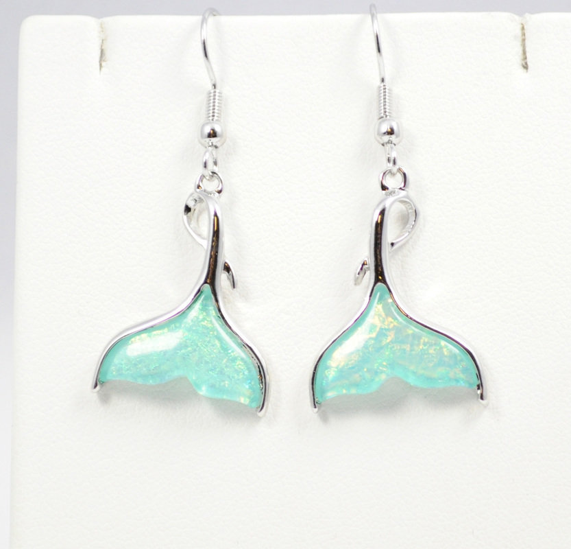 Mermaids Tail in Tropical Light Blue Earrings STE-63Q-LBU