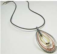 Gray Leather With Three Tone Pendant JNL-069-6902