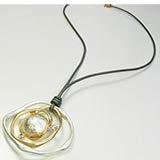 Leather Necklace with Silver/Gold Pendant JNL-069-6905