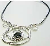 Leather Necklace With Mystic Topaz JNL-028-6490