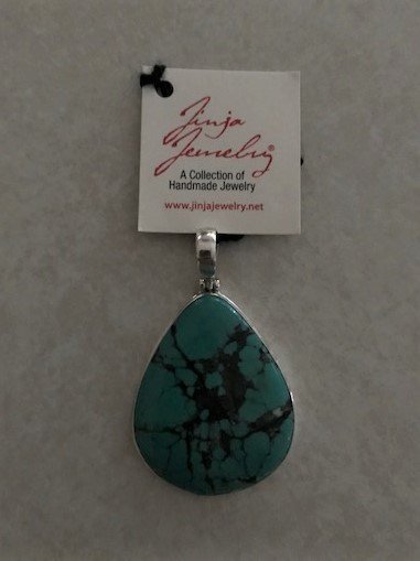 Turquoise Natural Blue Teardrop Pendant APD-3 Turquoise