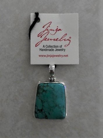 Turquoise Natural Blue Square Pendant APD-6 Turquoise
