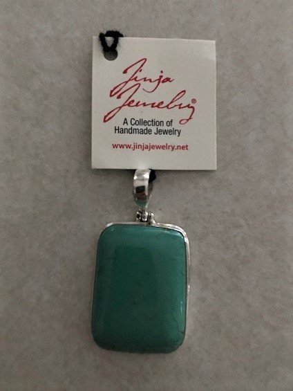 Turquoise Natural Blue Square Pendant APD-2 Turquoise