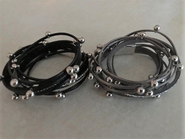 Leather with Silver Bead Bracelet JBR-026-6823