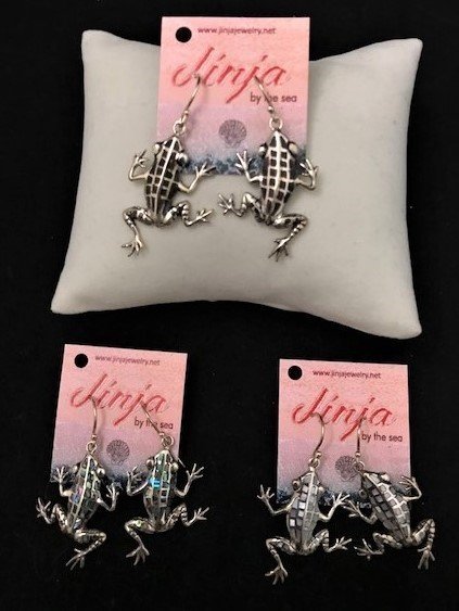 Sterling Silver Frog Earrings AER-2-Frog