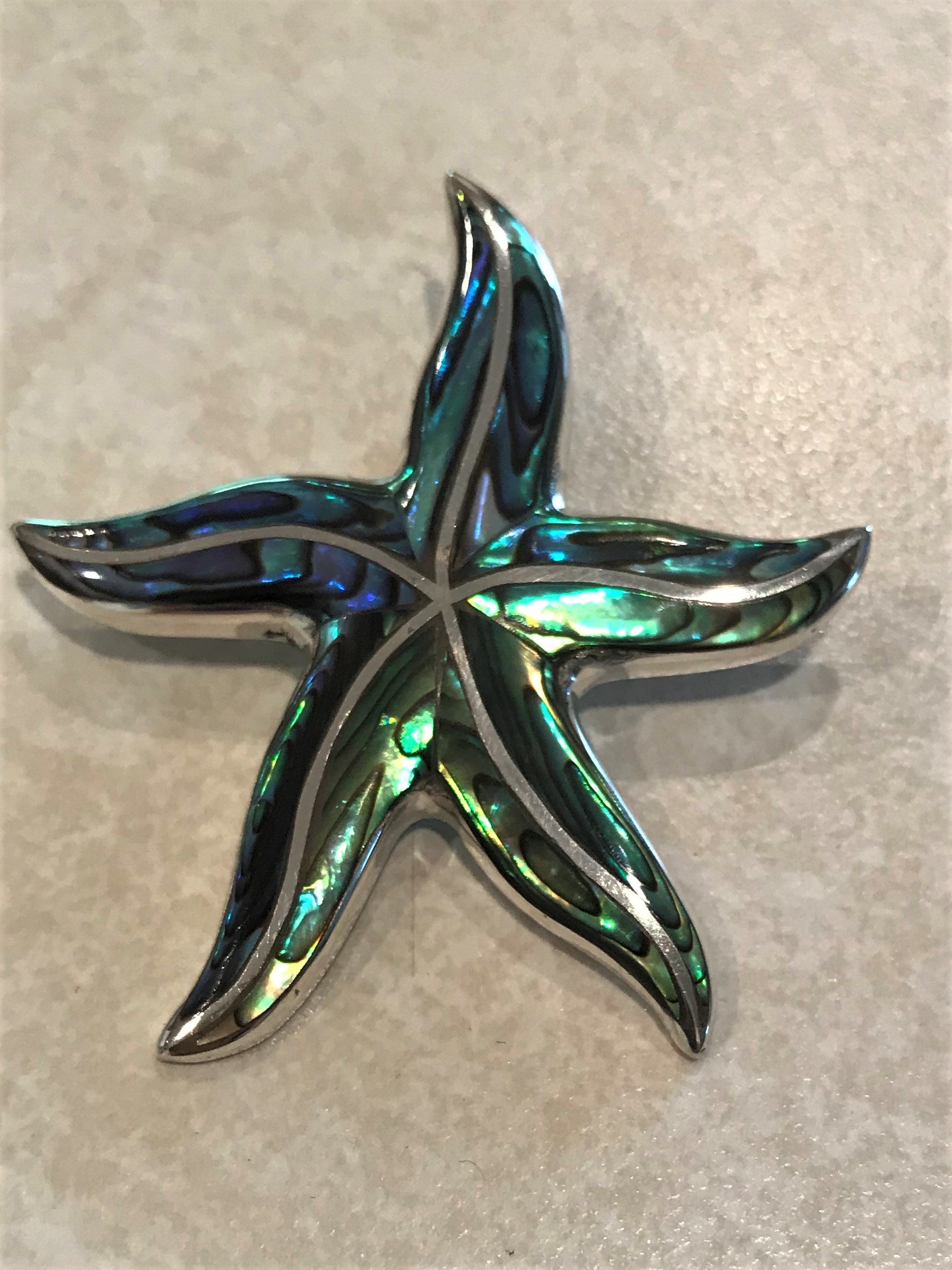 Sterling Silver Handmade Abalone Starfish Pemdant P-09128 Abalone