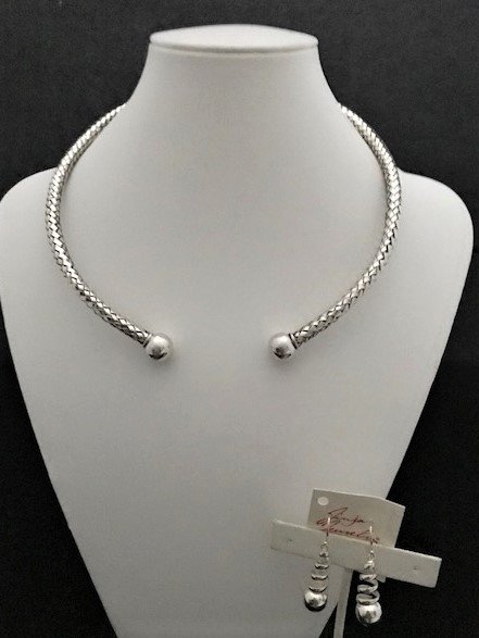Sterling Silver Front Opening Choker AKL-802