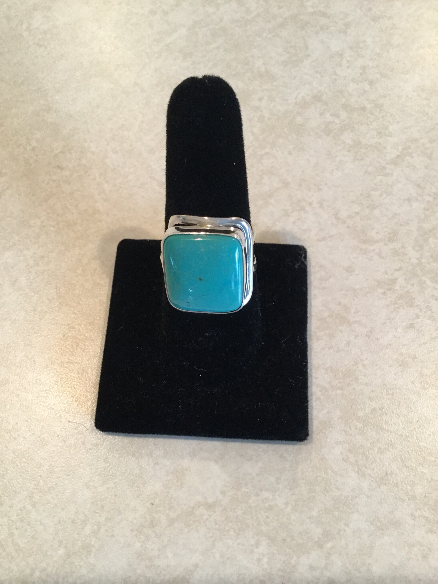 Sterling Silver Square Blue Turquoise Ring ACC-TURQ-5