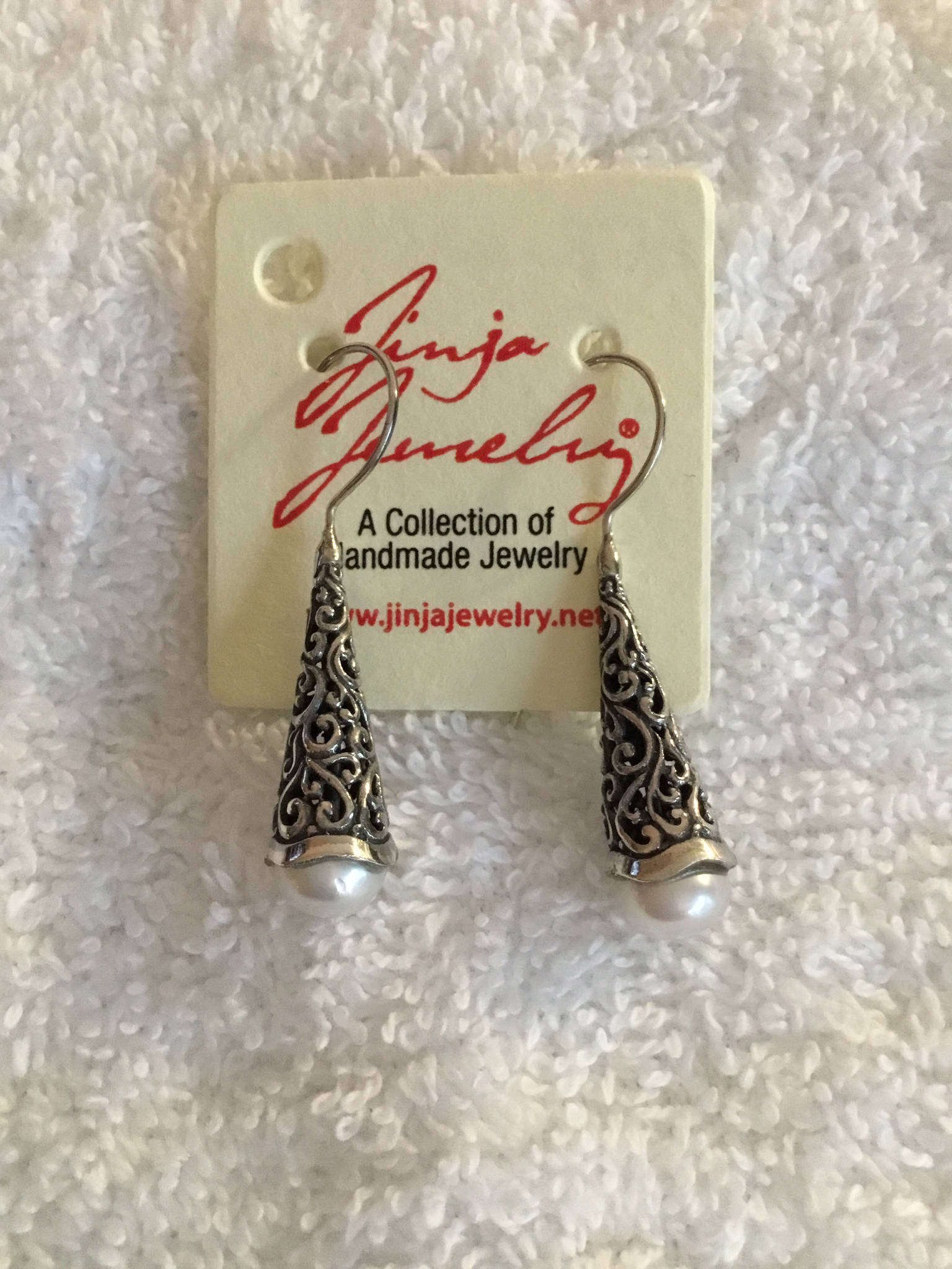 Sterling Silver Short Mabe Pearl Earrings AER-4481
