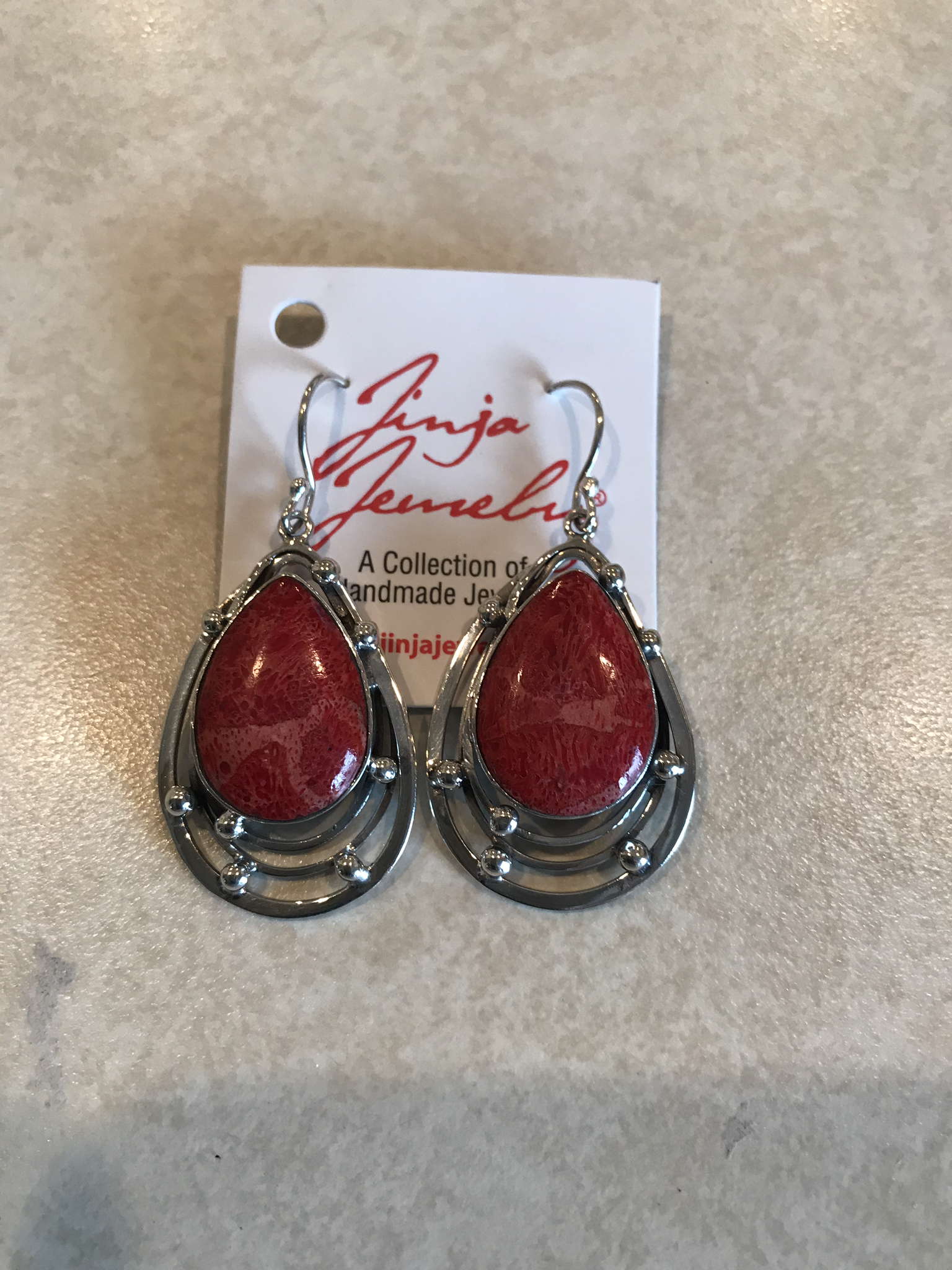 Sterling Silver Mother Of Pearl Teardrop Earrings