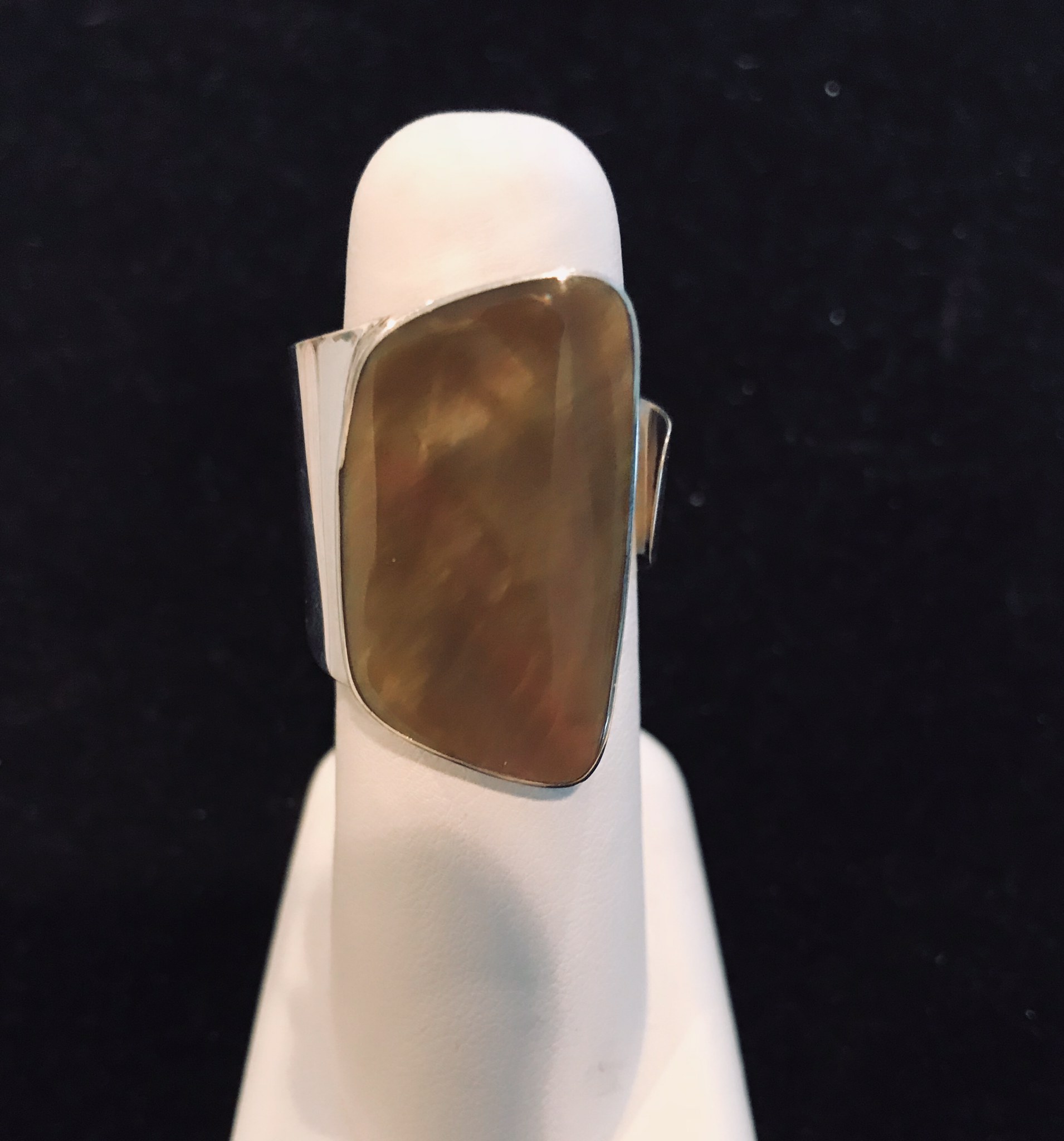 Sterling Silver Wide Angled Adjustable Ring