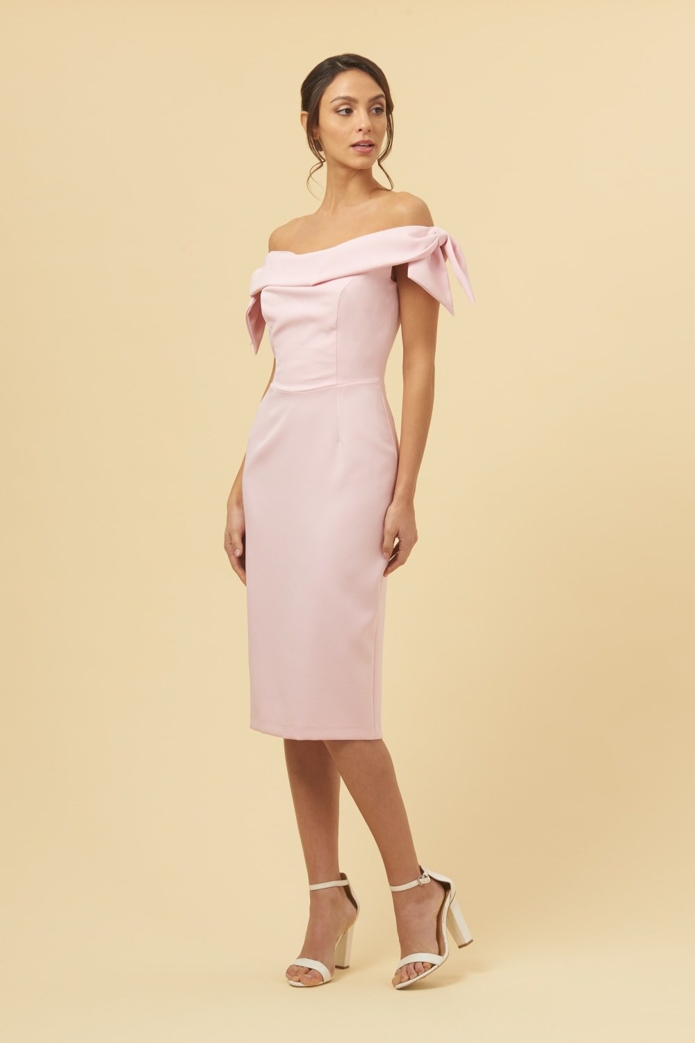 Tilly Dress Off the Shoulder Pale Pink Dress PDCDRTILLYPPINK