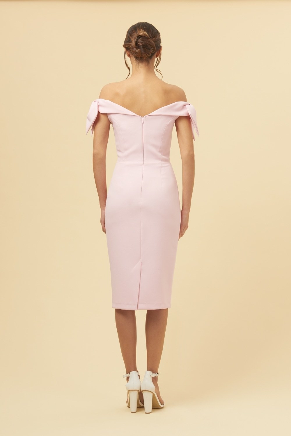 Tilly Dress Off the Shoulder Pale Pink Dress