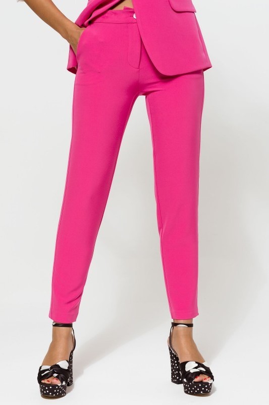 Pink Mid-Waist Ankle Pants
