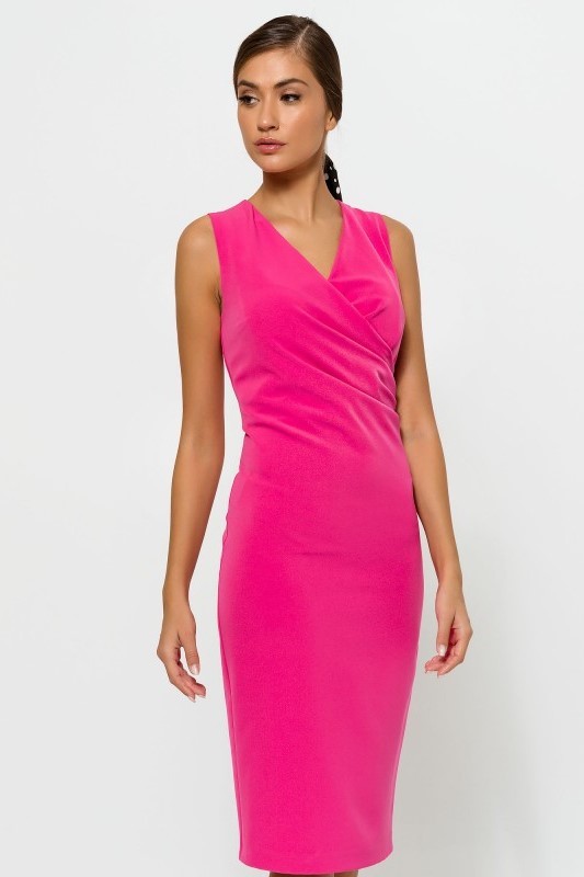 Pleated V neck Dresss