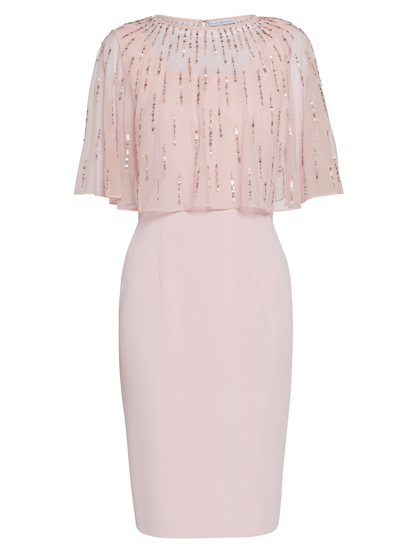 Roena Dress with Beaded Overcape Pink