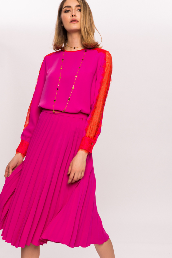 Pleated Midi Skirt