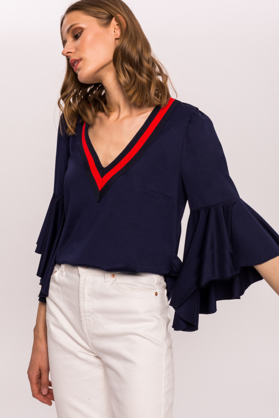 Viscosse Top with Ruffle Sleeve NITO10633