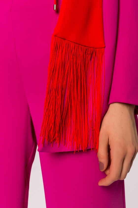 Jacket with Lapel and Fringes