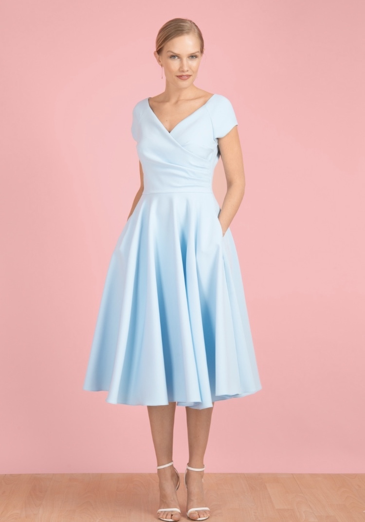 Hourglass Swing Dress in Pale Blue PDCOHOURGLASSSWING