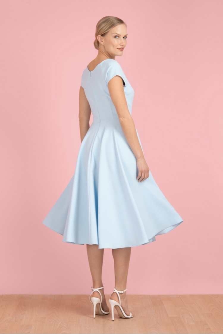 Hourglass Swing Dress in Pale Blue