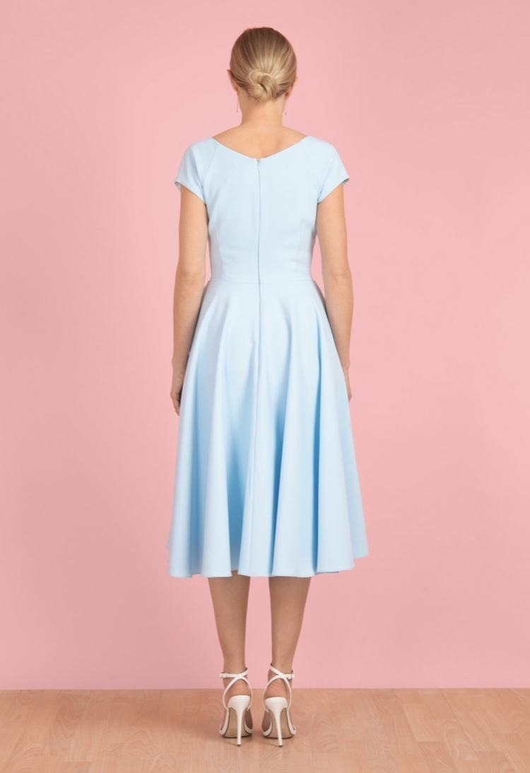 Hourglass Swing Dress in Pale Blue