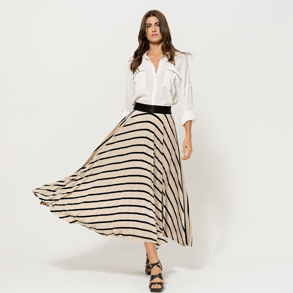 Black and Gold Glitter Striped Skirt ACCSKBKGOLD