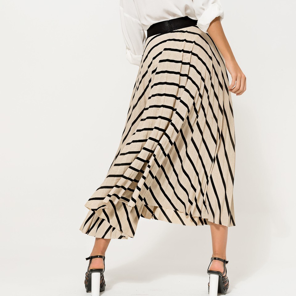 Black and Gold Glitter Striped Skirt