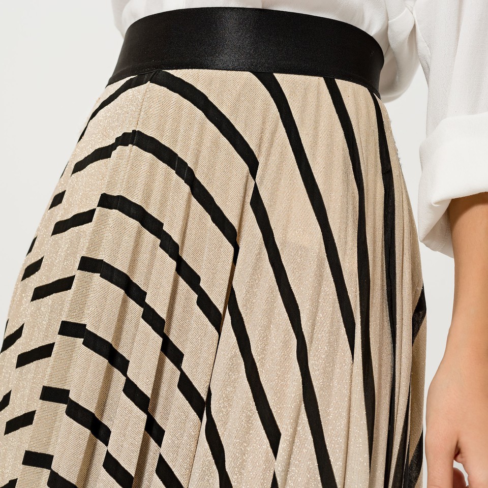 Black and Gold Glitter Striped Skirt