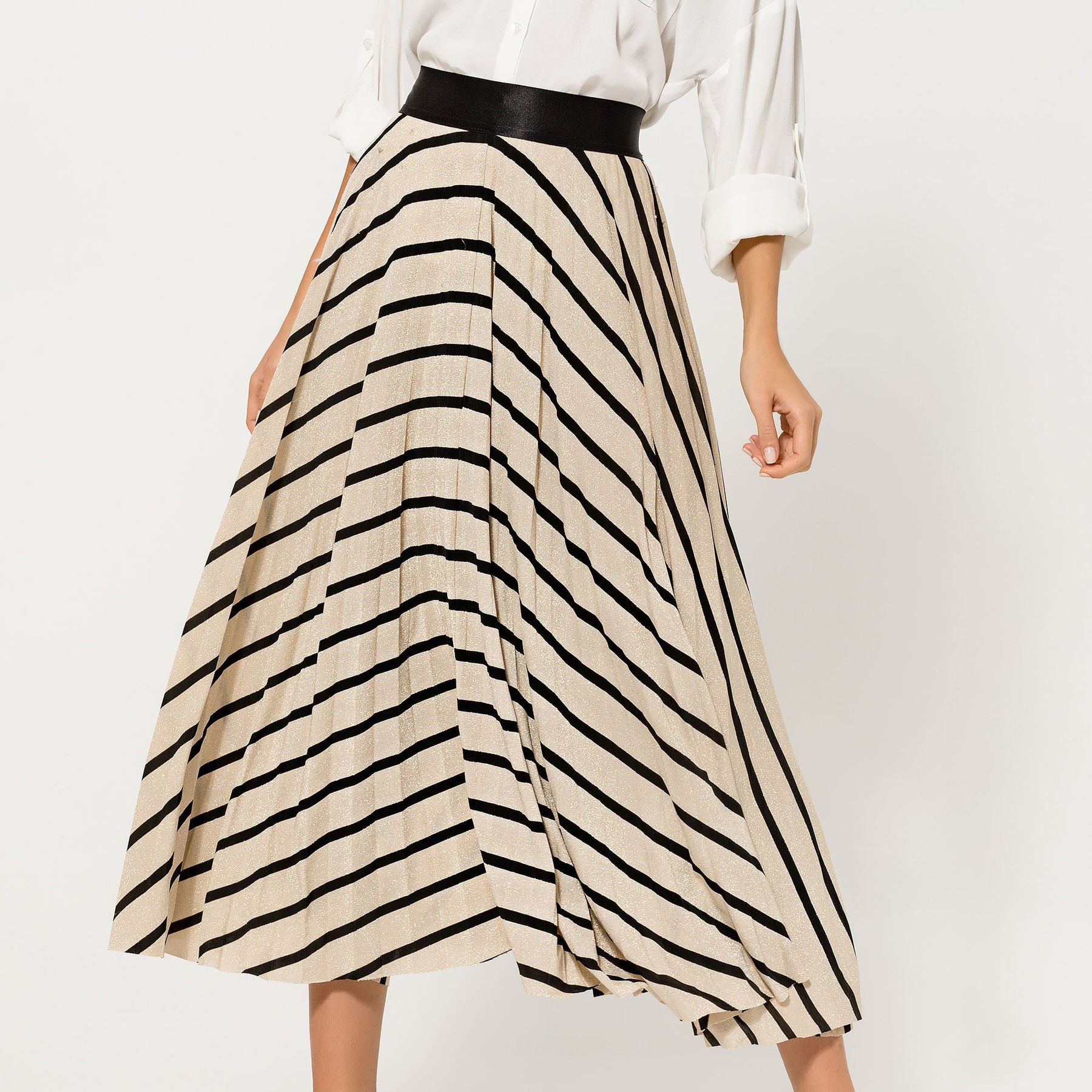 Black and Gold Glitter Striped Skirt