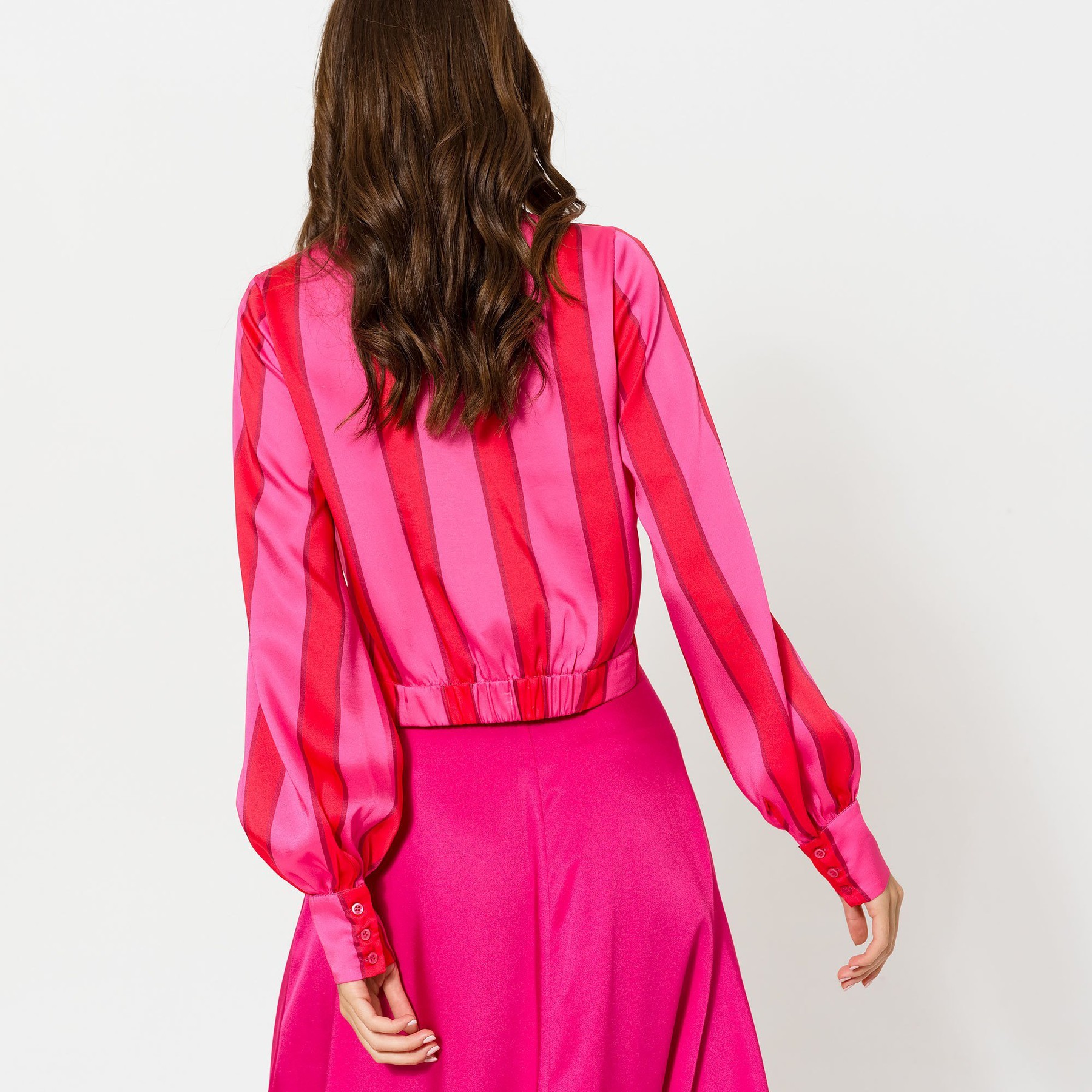 Red and Pink Striped Vneck top