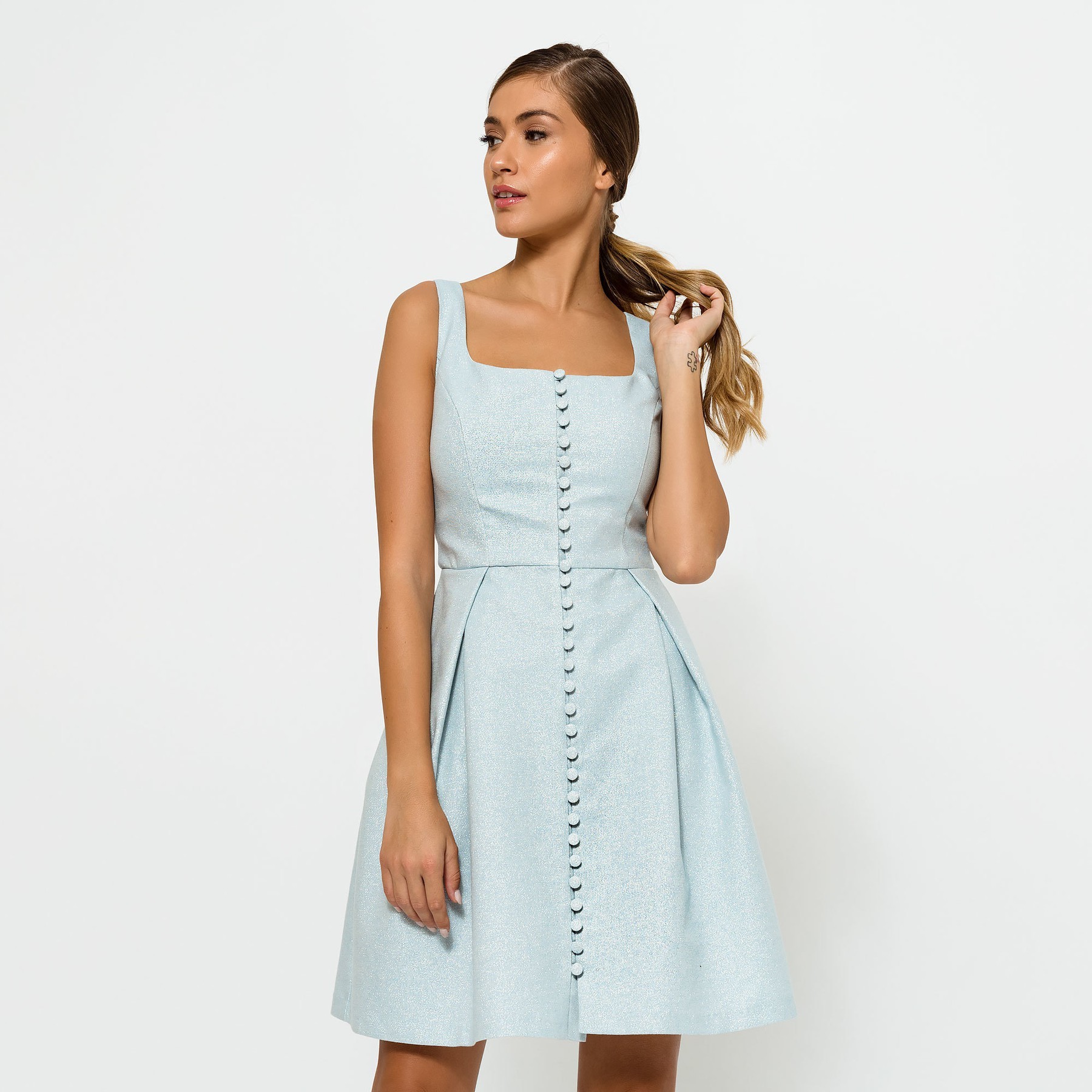 Beautiful Glitter Dress with Button Down Front