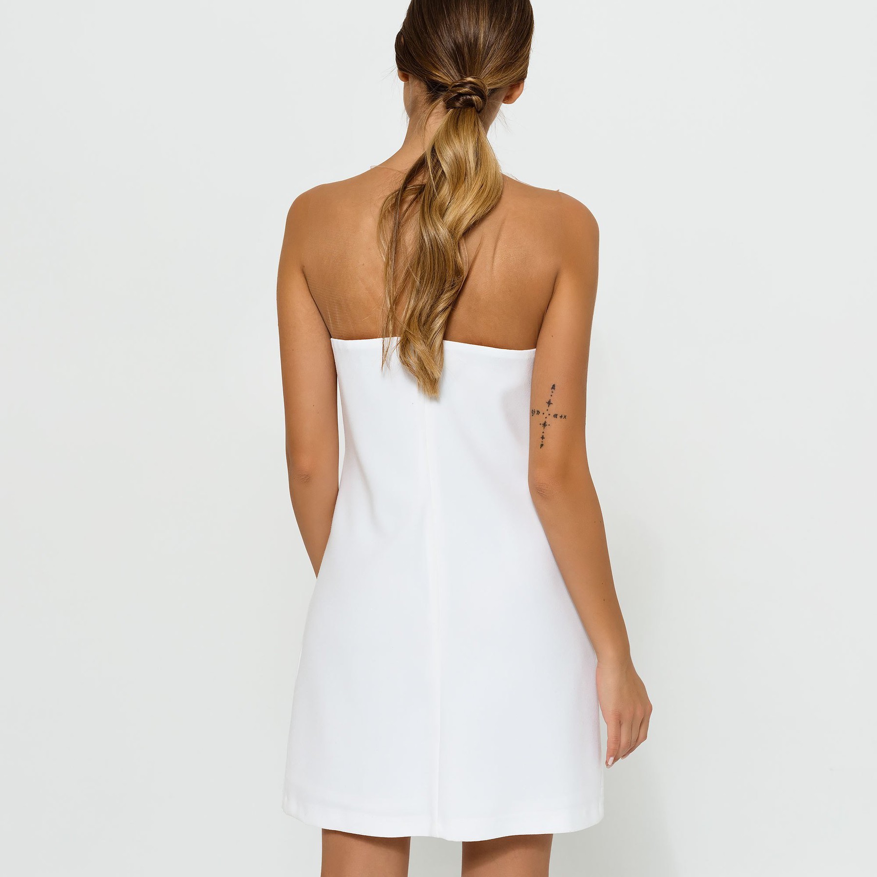 Ivory Dress with Glitter Stripes