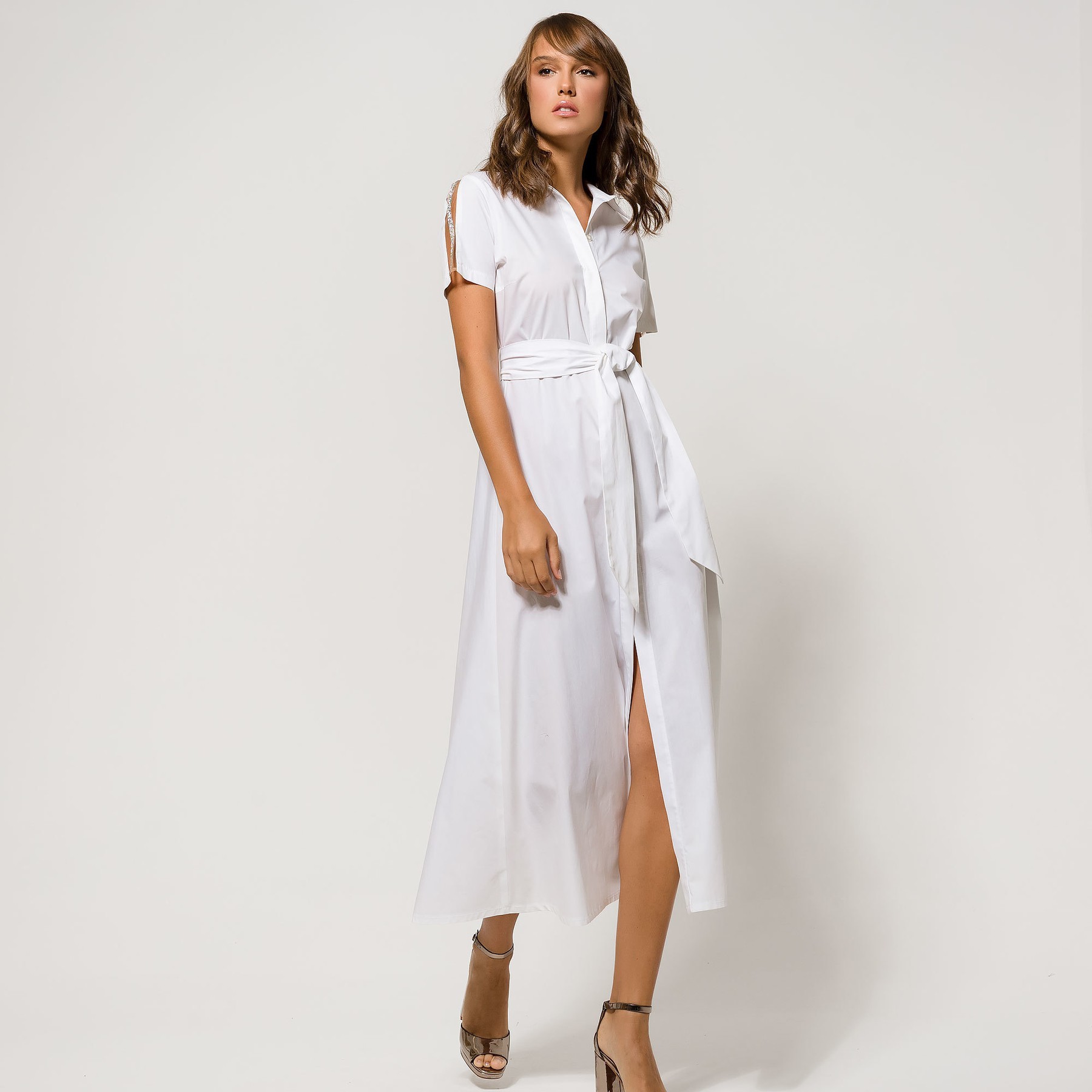 Shirt Dress with Glitter Shoulder Detail ACCDR3569