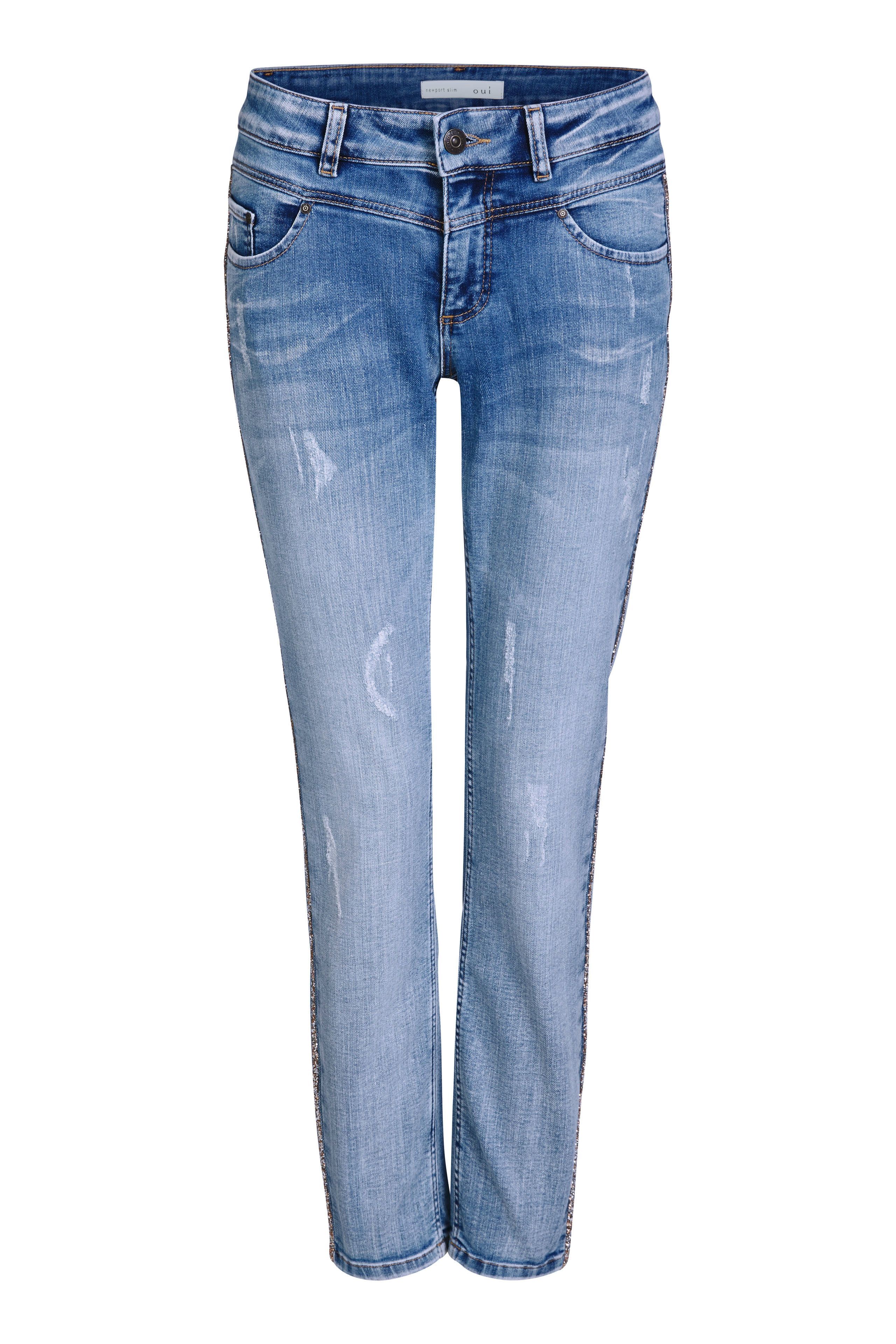 Denim Jeans with Sparkle Trim