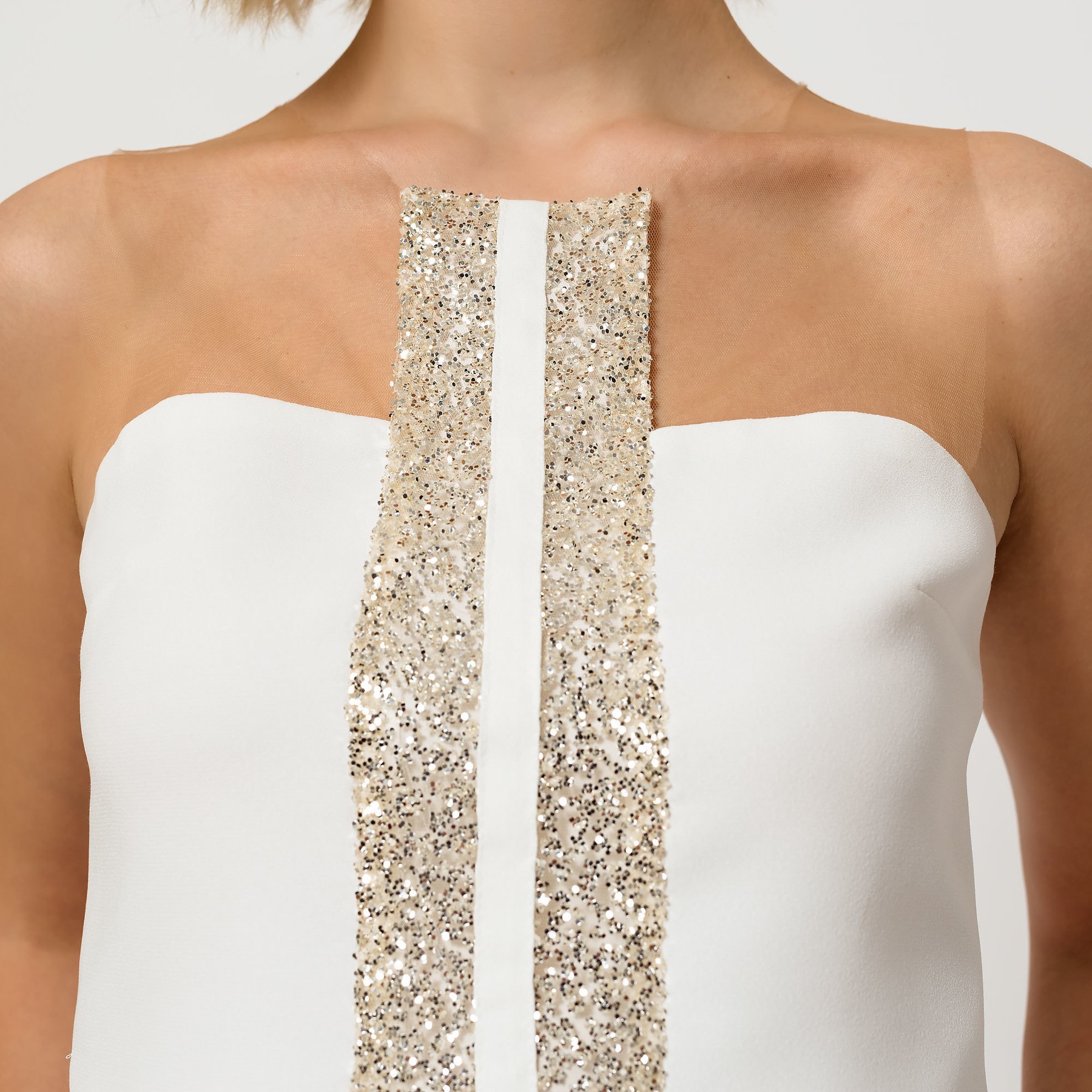 Ivory Top with Glitter Stripes