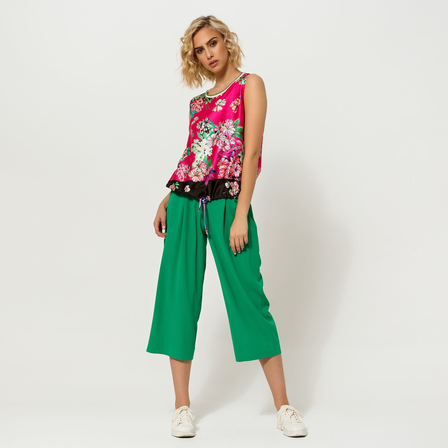 Floral Sleeveless Silk Feel Top ACCESSTOP2071