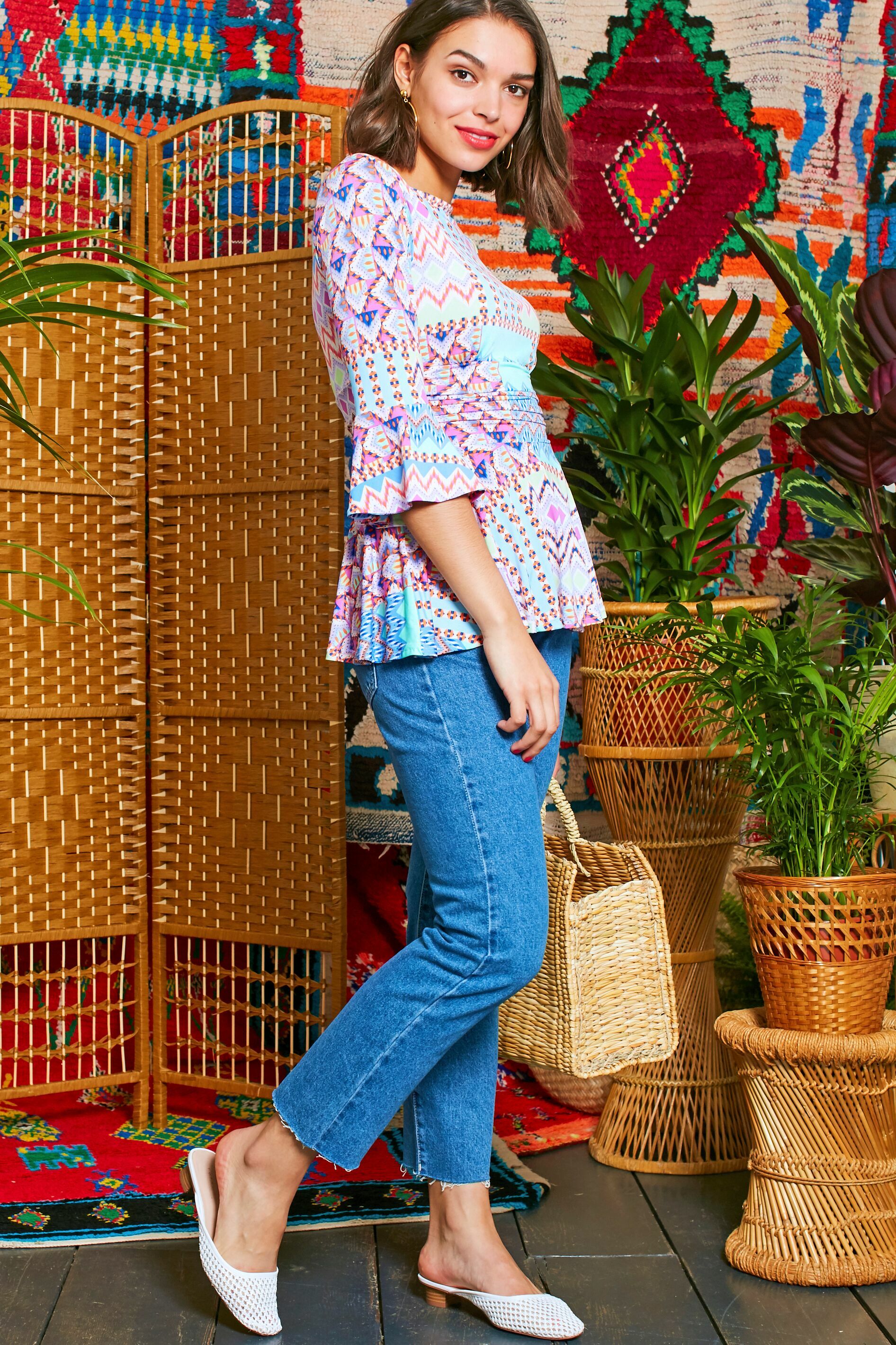 Tammy Top in Valdemosa Print