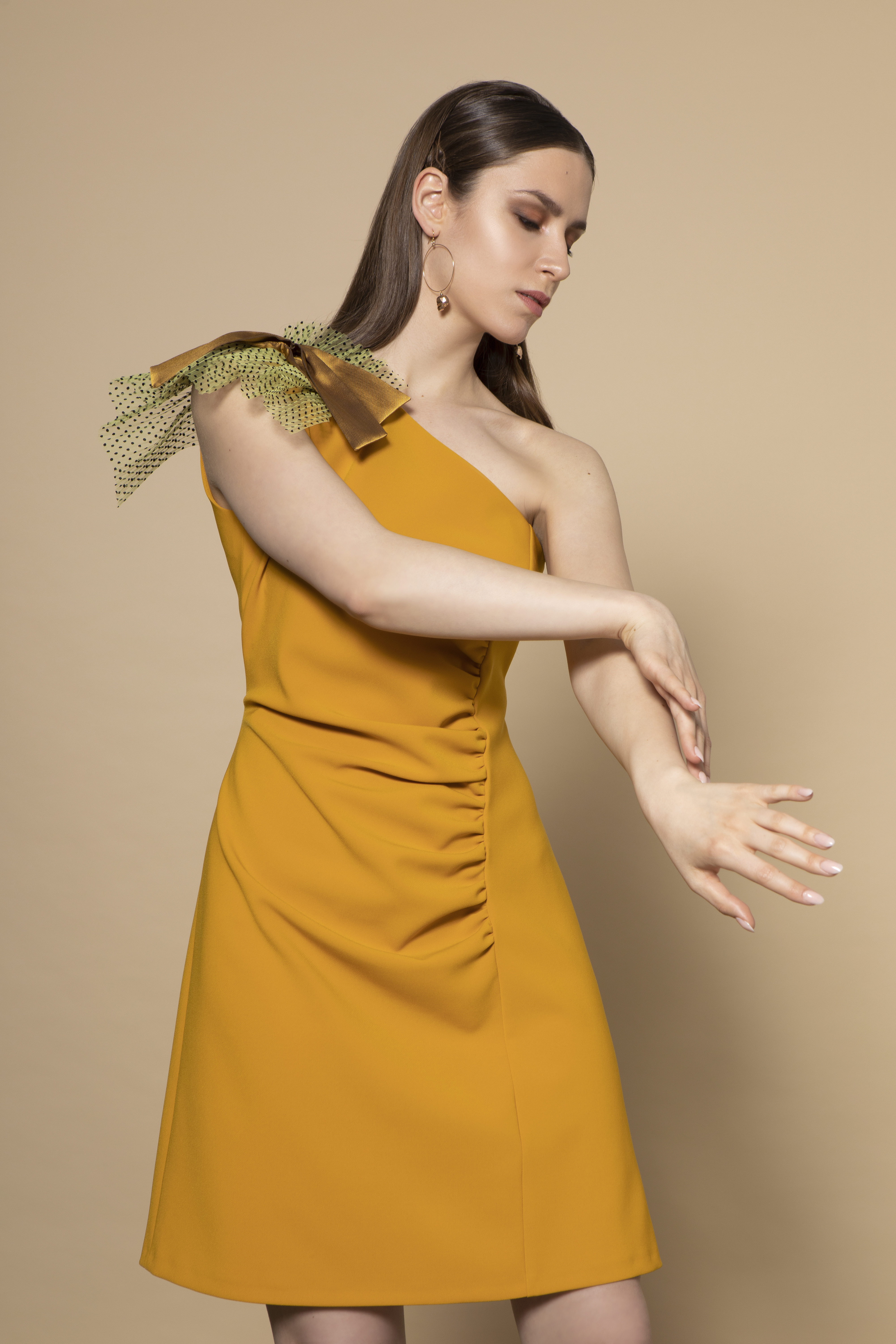 Lexi Dress in Mustard 00029