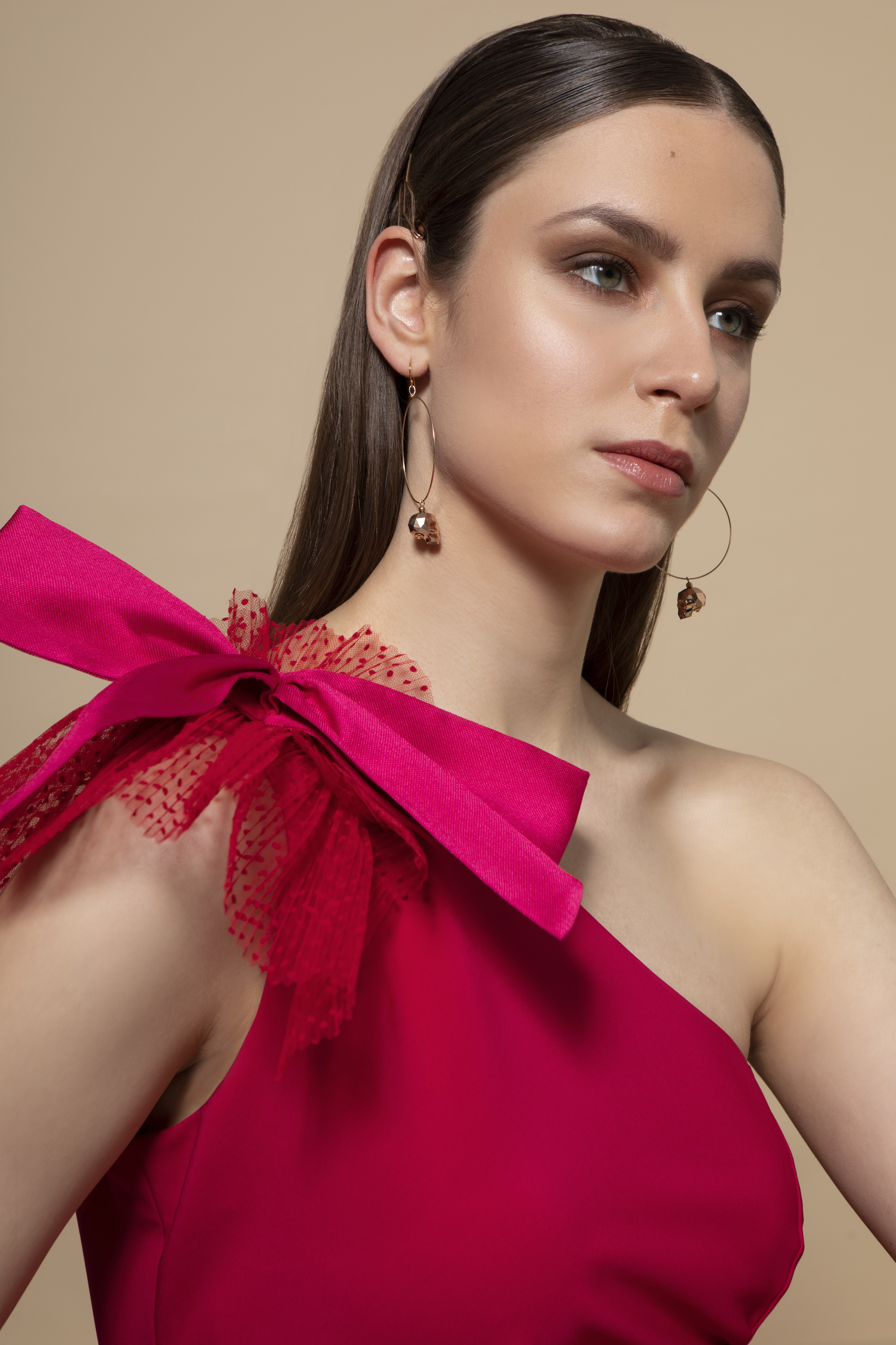 Lexi Dress in Pink with Shoulder Detail