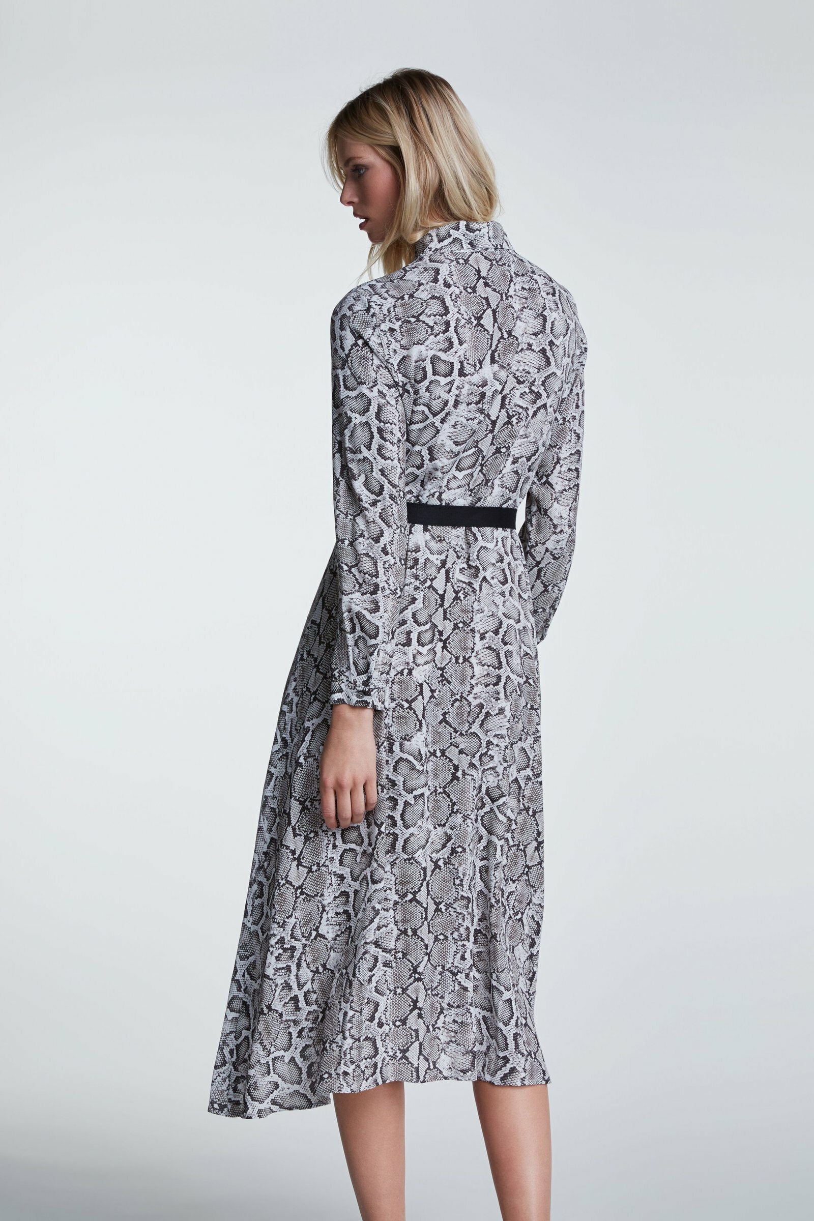 Snake Skin Printed Shirt Dress